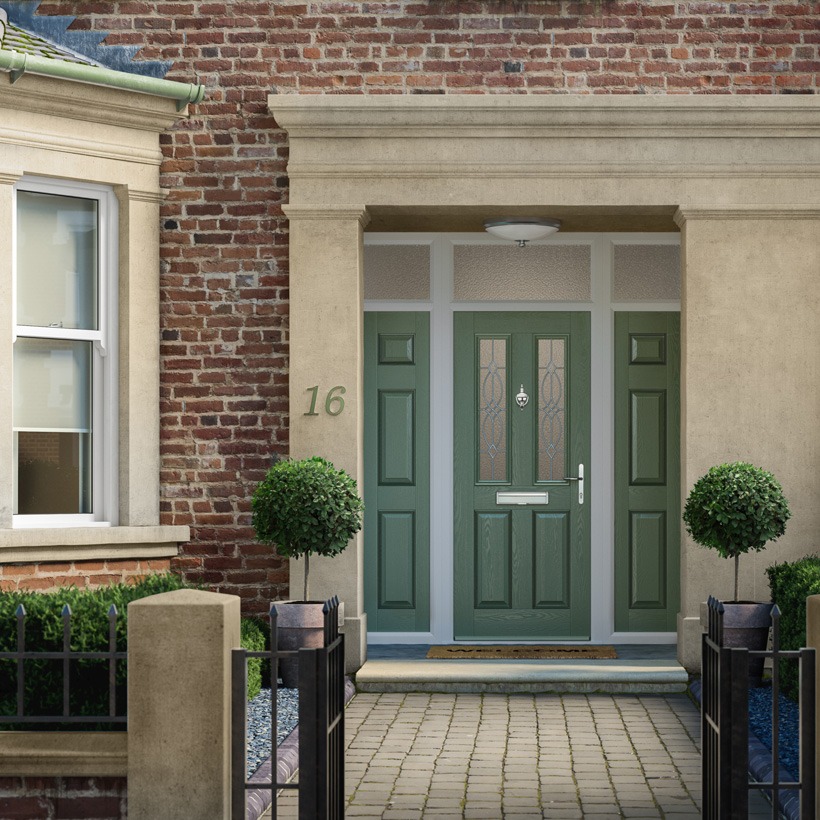 2 Panel 2 Square Composite Front Door